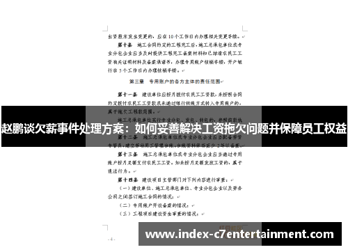 赵鹏谈欠薪事件处理方案:如何妥善解决工资拖欠问题并保障员工权益 赵鹏谈欠薪事件处理方案:如何妥善解决工资拖欠问题并保障员工权益
