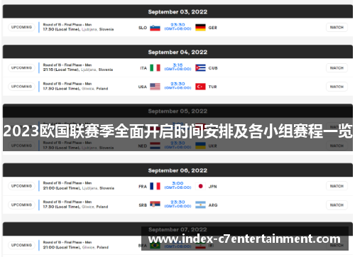 2023欧国联赛季全面开启时间安排及各小组赛程一览