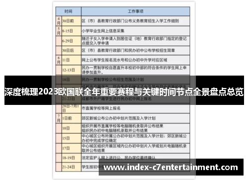 深度梳理2023欧国联全年重要赛程与关键时间节点全景盘点总览